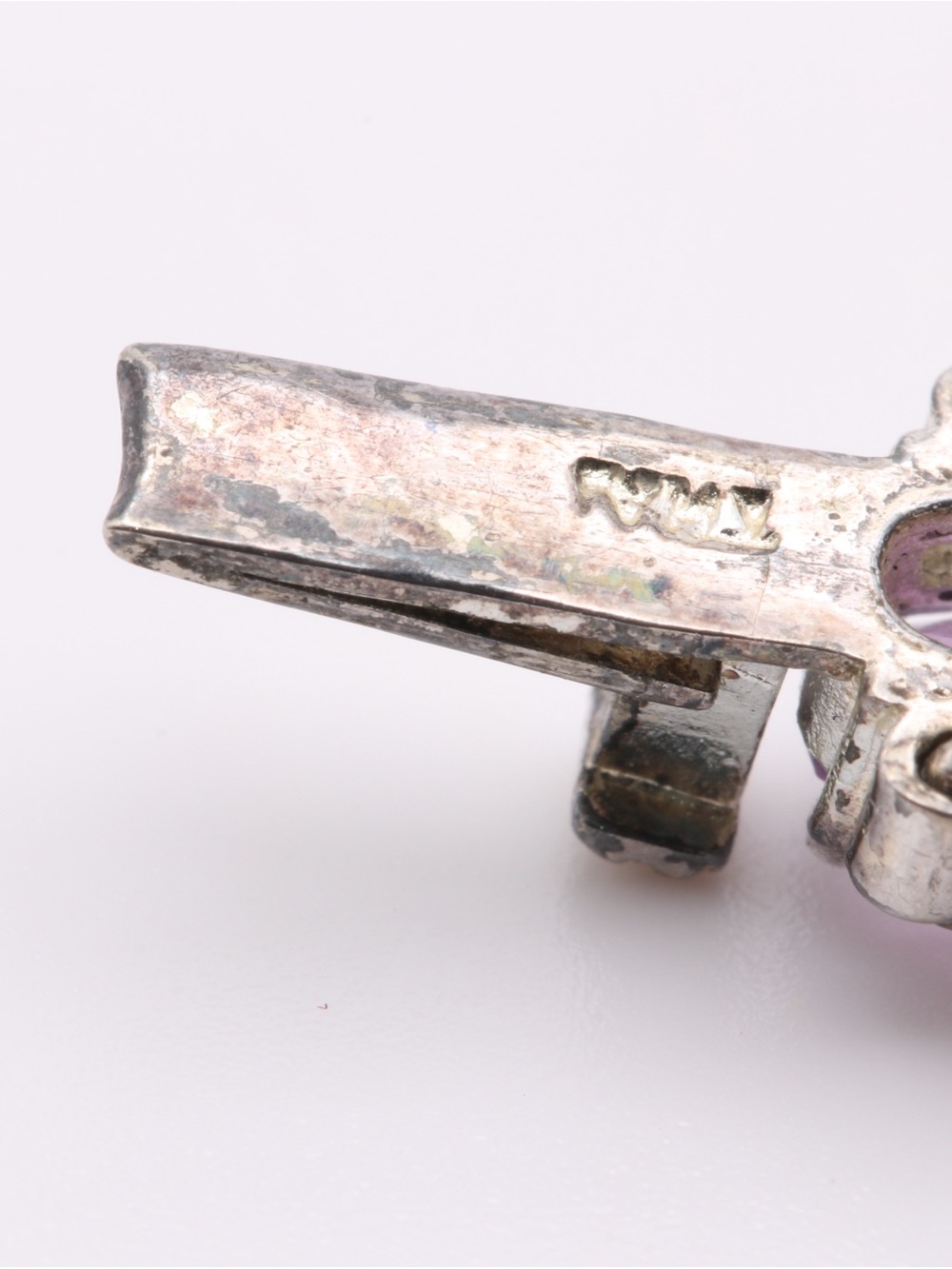 Vintage HAN Thai 925 Sterling Silver Amethyst Tennis Bracelet 7.5" - Picture 4 of 17